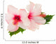two pink hibiscus flowers with leaves Wall Decal