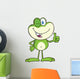 Cute Green Frog Cartoon Character Winking and Holding a Thumb up Wall Decal