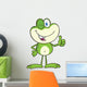 Cute Green Frog Cartoon Character Winking and Holding a Thumb up Wall Decal