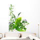 Border of fresh-picked herbs 