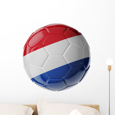 Soccer Ball Flag Netherlands Wall Decal shown on a wall