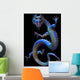 Eastern Dragon on Black Background Wall Mural
