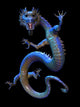 Eastern Dragon on Black Background Wall Mural