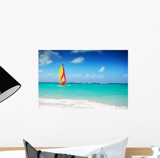 catamaran sailing in the caribbean sea 