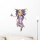 Purple Fairy with Butterfly Wall Mural