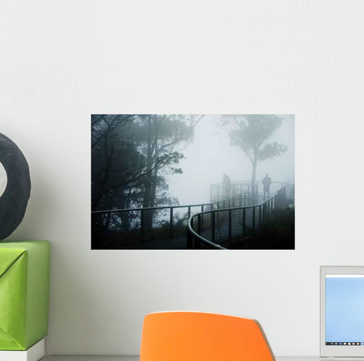 Severe Fog Mountain Lookout Wall Decal