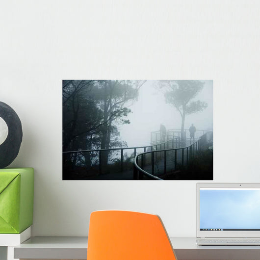 Severe Fog Mountain Lookout Wall Decal