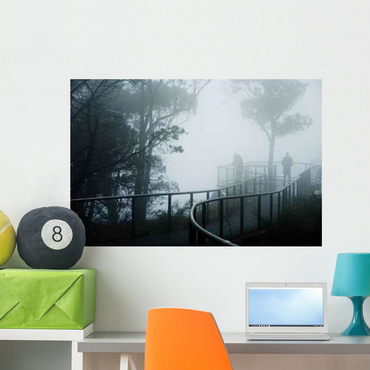 Severe Fog Mountain Lookout Wall Decal