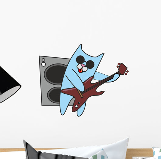 Cat in Sunglasses Plays Guitar 