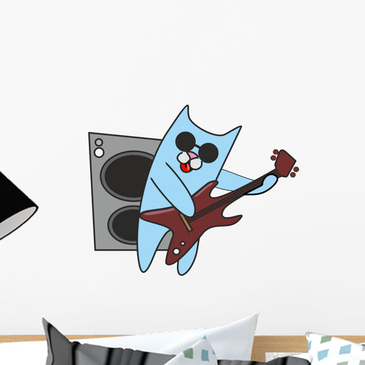 Cat in Sunglasses Plays Guitar 