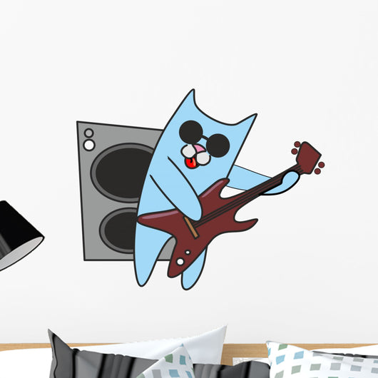 Cat in Sunglasses Plays Guitar 