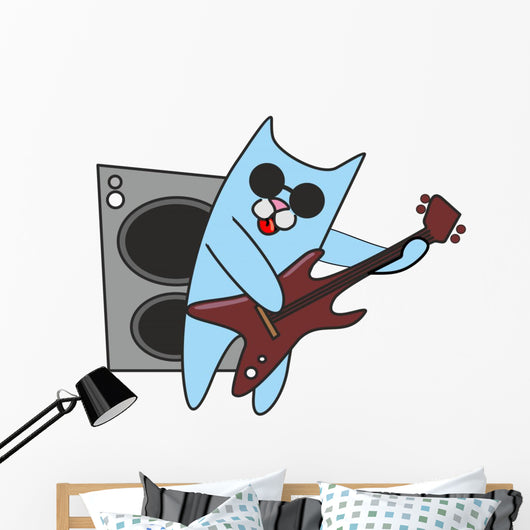 Cat in Sunglasses Plays Guitar 