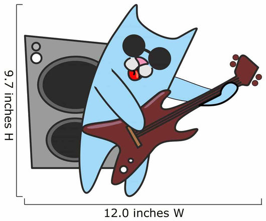Cat in Sunglasses Plays Guitar 