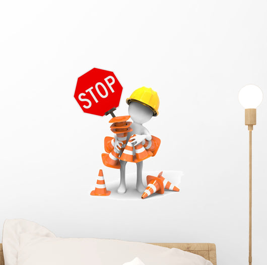 Road Sign Traffic cones Wall Decal