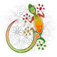 Gecko Floral Tribal Art Wall Decal