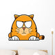 Grumpy Looking Orange Cartoon Cat Wall Decal