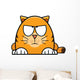 Grumpy Looking Orange Cartoon Cat Wall Decal