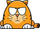 Grumpy Looking Orange Cartoon Cat Wall Decal