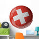 Soccer ball. Flag of Switzerland Wall Decal
