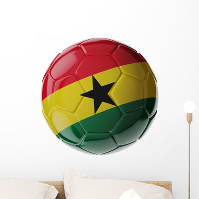 Soccer Ball Flag Ghana shown on a wall