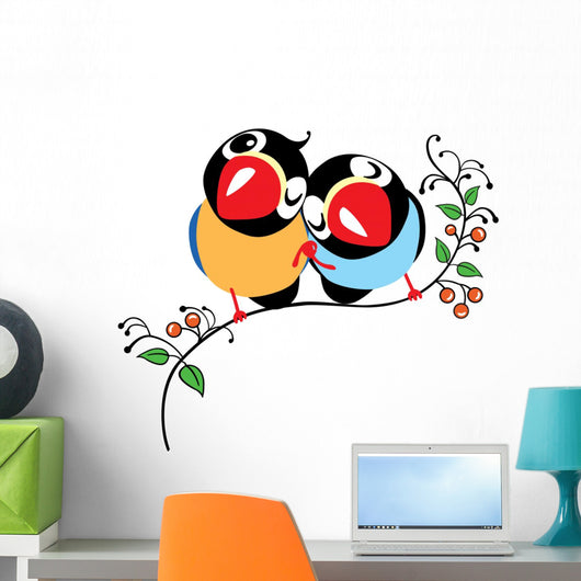 Two Cartoon Finches Birds Wall Decal