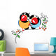Two Cartoon Finches Birds Wall Decal
