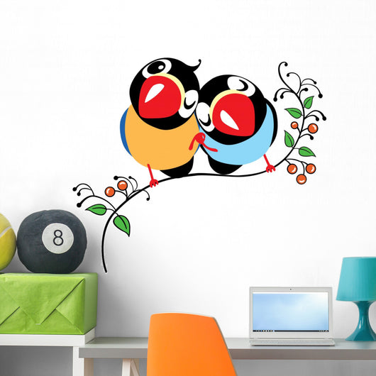 Two Cartoon Finches Birds Wall Decal