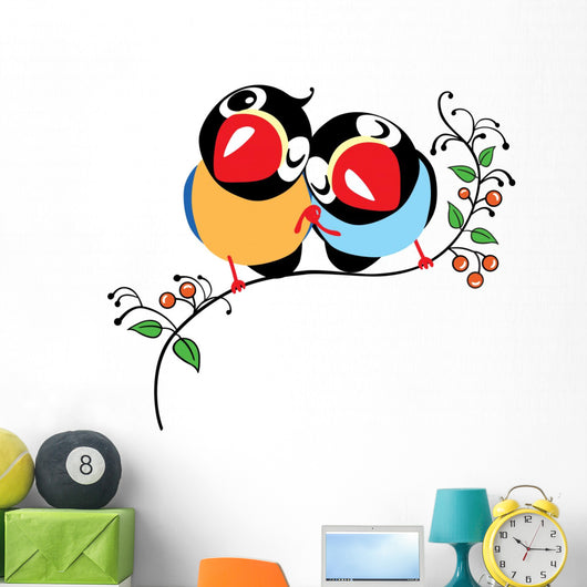 Two Cartoon Finches Birds Wall Decal
