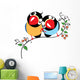 Two Cartoon Finches Birds Wall Decal
