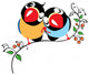Two Cartoon Finches Birds Wall Decal