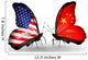Two Butterflies with Flags  Usa and China Wall Decal
