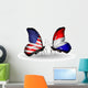 Two Butterflies with Flags Usa and Netherlands Wall Decal