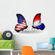 Two Butterflies with Flags Usa and Netherlands Wall Decal