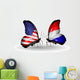 Two Butterflies with Flags Usa and Netherlands Wall Decal