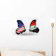 Two Butterflies with Flags Usa and Iraq Wall Decal
