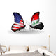 Two Butterflies with Flags Usa and Iraq Wall Decal