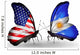 Two Butterflies with Flags  Usa and Argentina Wall Decal