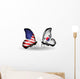 Two Butterflies With Flags 