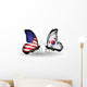 Two Butterflies With Flags 