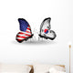 Two Butterflies With Flags 