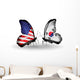 Two Butterflies With Flags 