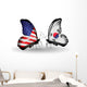 Two Butterflies With Flags 