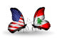 Two Butterflies with Flags Usa and Lebanon Wall Decal