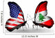 Two Butterflies with Flags Usa and Lebanon Wall Decal
