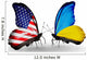 Two Butterflies with Flags Usa and Ukraine Wall Decal