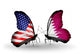 Two Butterflies with Flags Usa and Qatar Wall Decal