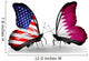 Two Butterflies with Flags Usa and Qatar Wall Decal