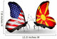 Two Butterflies with Flags Usa and Macedonia Wall Mural