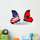 Two Butterflies with Flags Usa and Albania Wall Mural