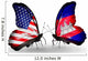 Two Butterflies with Flags Usa and Cambodia Wall Decal
